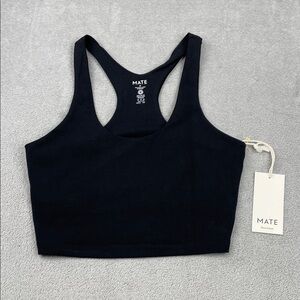 NEW MATE The Label M Organic Cotton Stretch Racerback Tank Bra